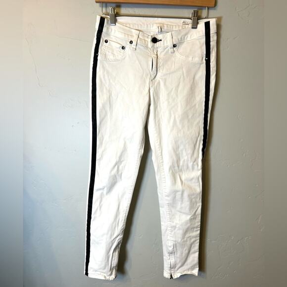 rag & bone Skinny Capri Fray White Jeans Size 28 - Picture 1 of 6